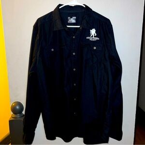 Under Armour/Wounded Warrior Black Long Sleeve Snap Button Down - Size XL